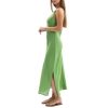 Women's 100% Linen Summer Sleevelesss Splits Bodycon Maxi Dresses Casual