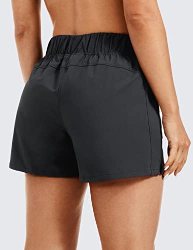 Women's Waterproof Stretch Hiking Shorts Mid Rise Summer for Outdoor Golf Workout with Zip Pockets Belt - 3''
