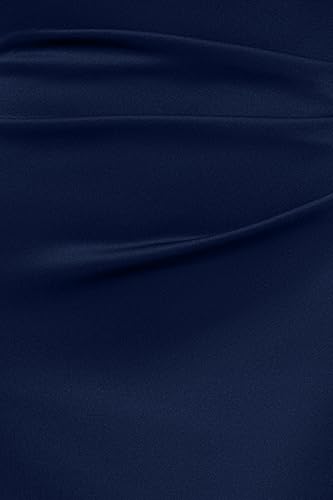 Women's Long Tech Scuba Off-The-Shoulder Ruffle Dress