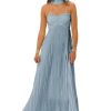 Flowy Chiffon Bridesmaid Dress with Scarf Strapless Formal Evening Dresses QA232