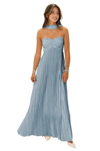 Flowy Chiffon Bridesmaid Dress with Scarf Strapless Formal Evening Dresses QA232