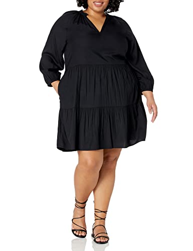 Women's @Caralynmirand Ruffle-Neck Tiered Mini Dress