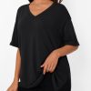 Oversized Tshirts for Women Workout Plus Size Tops V Neck Short Sleeve Gym Shirts Casual Loose Fit Basic Tees