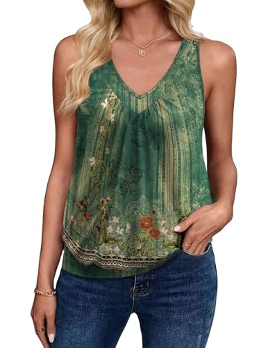 41-IJ7SL4GL.jpg Womens Tank Tops Loose Fit V Neck Ruched Sleeveless Tops Casual Basic Banded Shirts S-XXL