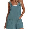 Women's Summer Sleeveless Overall Adjustable Loose Jumpsuit Beach Romper Travel Vacation Outfits with Pockets