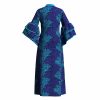 Womens Double Layered Bell Sleeve African Maxi Dress Ankara Wedding Party Dress