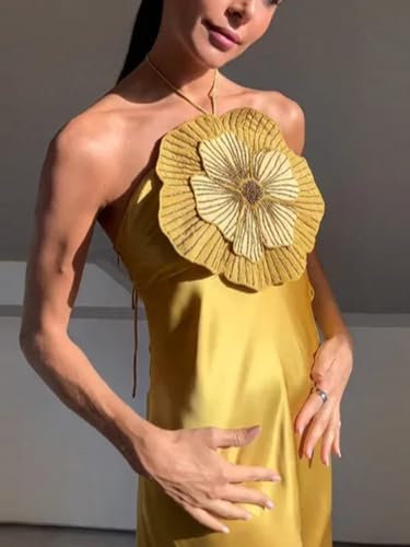 Women Chic Sequins Colorful Scale Print Bohemian Sleeveless Off Shoulder Halter Neck Bodycon Vacation Maxi Long Dress