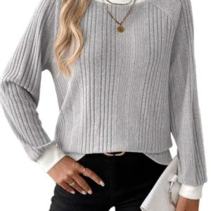 Long Sleeve Shirts for Women Casual Fashion Loose Fit Womens Tops Crewneck Basic Pullover Tunics