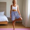 3 Pack Women's Bermuda Shorts, Jogger Yoga Sweat Walking Short Running Knee Length Sport Drawstring Shorts with Pockets