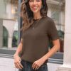 Spring Sweater Short Sleeve Shirts for Women Work Tops Business Casual Summer Dressy Outfits Professional Clothes
