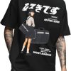 Mens Graphic Tees Oversized Creative Graffiti Short Sleeve Shirts Summer Casual Rapper Streetwear Y2k Tops Tshirt