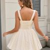 41dZ2fAjlyL.jpg Women's Summer Cute Corset Mini Dress Lace Spaghetti Strap Sweetheart Flowy A-line Gingham Short Dresses