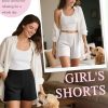 3 Pack Women's Casual Shorts Lounge Soft Summer Ribbed Elastic High Waisted Shorts Pocket Workout Athletic SweatShorts