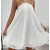 Women's Summer Mini Dress Sleeveless Tie Back Halter Flowy Short Dress