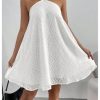 Women's Summer Mini Dress Sleeveless Tie Back Halter Flowy Short Dress