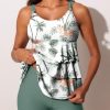 41mtfeh6PVL.jpg Women's Tankini Swimsuits with Shorts Ruffled Tummy Control Bathing Suits Modest 2025 Swimwear