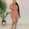 Womens 2 Piece Outfits Summer Short Sets Matching Off Shoulder Top Waist Shorts With Pocket Casual Outfits