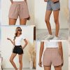 3 Pack Women's Waffle Knit Shorts Cotton Drawstring Lounge Summer Comfy Casual Shorts with Pockets