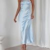 Women's Summer Satin Strapless Tube Top Maxi Dress Elegant Silk Backless Halter Neck Formal Party Dresses Wedding Guest