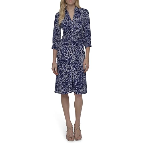 Women's Long Sleeve Collared Midi Shirtdress