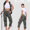 Women's Cargo Capris Hiking Pants Lightweight Quick Dry Outdoor Athletic Travel Casual Loose Comfy Cute Pockets