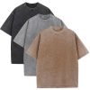 Men's Oversized Cotton T-Shirts Loose Fit Vintage Washed Tee Unisex Short Sleeve Casual Shirts Tops