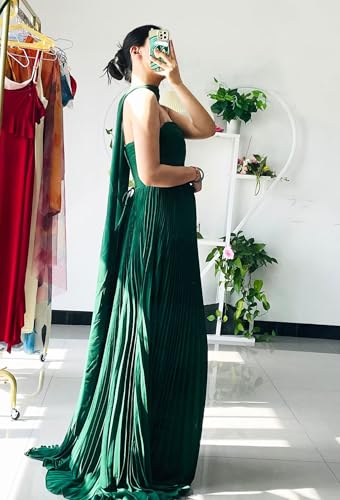 Flowy Chiffon Bridesmaid Dress with Scarf Strapless Formal Evening Dresses QA232