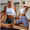 3 Pack Women's Bermuda Shorts, Jogger Yoga Sweat Walking Short Running Knee Length Sport Drawstring Shorts with Pockets