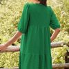 Womens Dresses Summer V Neck Drawstring Embroidered Half Sleeve Mini Dress Boho Dresses for Women 2025 Sundresses