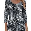 51FuKqLL0QL.jpg 3/4 Sleeve Tops for Women Crew Neck Blouses Pleated Casual Shirts Fall Work Clothes 2025