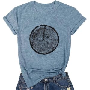 Funny Graphic Women Skinny Pine Tree Shirt Summer Hiking Camping Athletic Tees Nature Casual Comfy Clothes
