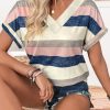 2PCS T Shirts Short Sleeve V Neck Tees Womens Fashion Tops Trendy Soft 2025 Casual Summer Spring Outfits Clothes