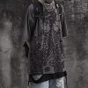Gothic Casual Loose Oversized T-Shirt Harajuku Street Trend Men and Women Personalized Print Rock Animation Punk
