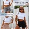 3 Pack Women's Waffle Knit Shorts Cotton Drawstring Lounge Summer Comfy Casual Shorts with Pockets