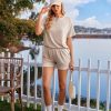 51ZgJqdEWHL.jpg Womens Pajama Sets Short Sleeve Lounge Sets 2 Piece Pjs Tops and Shorts Outfits Matching Loungewear with Pockets