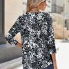 51bZnPpmfL.jpg 3/4 Sleeve Tops for Women Crew Neck Blouses Pleated Casual Shirts Fall Work Clothes 2025