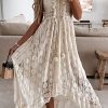 Women's Summer Dresses Sleeveless Lace Casual Tassel Beach Spaghetti Straps Flowy Maxi Sun Dress