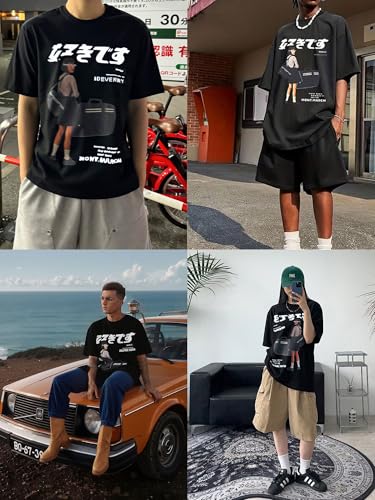 Mens Graphic Tees Oversized Creative Graffiti Short Sleeve Shirts Summer Casual Rapper Streetwear Y2k Tops Tshirt