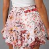 Flowy Shorts for Women Casual Cute Floral Skorts Chiffon Ruffle Tennis Mini Skirts Butterfly Summer Boho Shorts