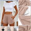 3 Pack Women's Waffle Knit Shorts Cotton Drawstring Lounge Summer Comfy Casual Shorts with Pockets