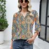Women's 2025 Fashion Tops 3/4 Length Sleeve Business Casual Blouses Summer Tees Shirts S-4X