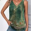 51vExpLgstL.jpg Womens Tank Tops Loose Fit V Neck Ruched Sleeveless Tops Casual Basic Banded Shirts S-XXL