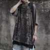 Gothic Casual Loose Oversized T-Shirt Harajuku Street Trend Men and Women Personalized Print Rock Animation Punk