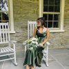 Ruched Satin Bridesmaid Dresses with Slit for Women Spaghetti Strap Long Prom Dress Cowl Neck Wedding Guest Dress